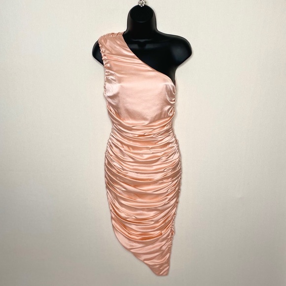 SOLD Revolve Blush One Shoulder Prom Dress - Picture 3 of 8